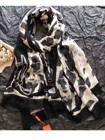 2017 hermes top quality scarf H025 black&white