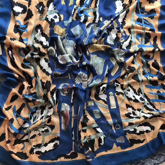 2017 hermes top quality scarf H025 blue&apricot