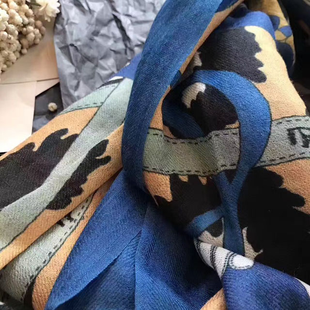 2017 hermes top quality scarf H025 blue&apricot