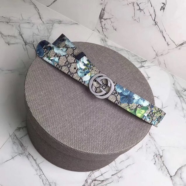 GG original blooms canvas belt 37mm 370543 blue