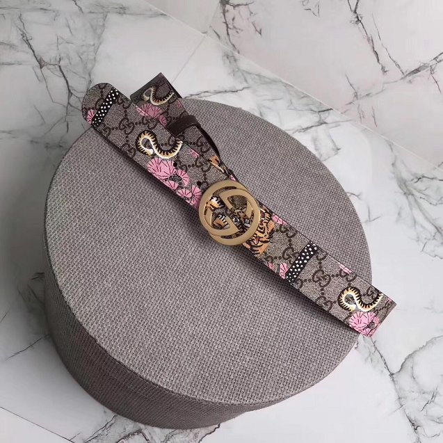 GG original blooms canvas belt 37mm 370543 pink