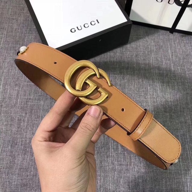 GG original calfskin belt 35mm 223891 coffee