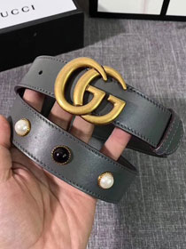 GG original calfskin belt 35mm 223891 grey
