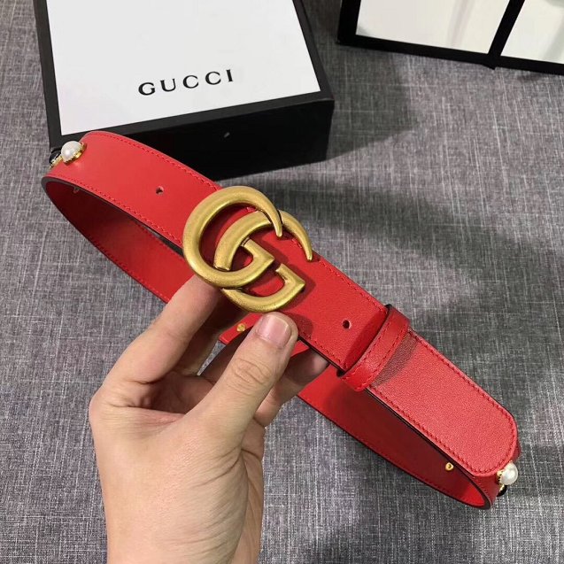 GG original calfskin belt 35mm 223891 red