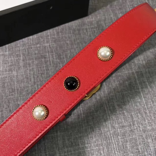 GG original calfskin belt 35mm 223891 red