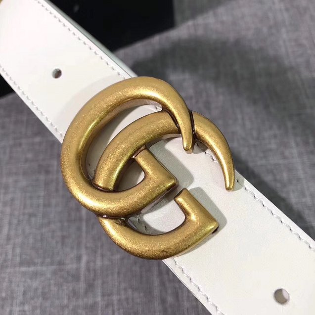 GG original calfskin belt 35mm 223891 white