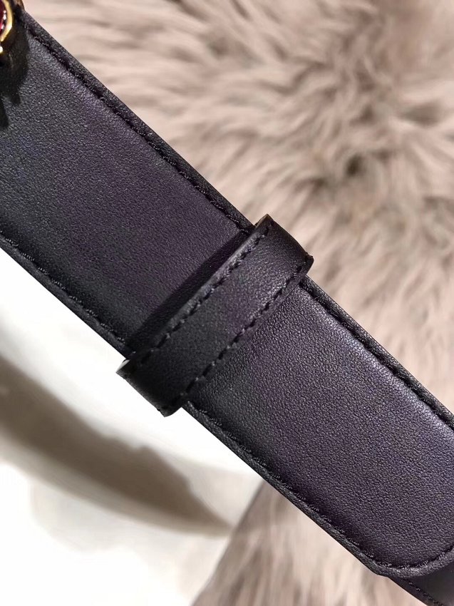 GG original calfskin crystals belt 25mm 501175 black