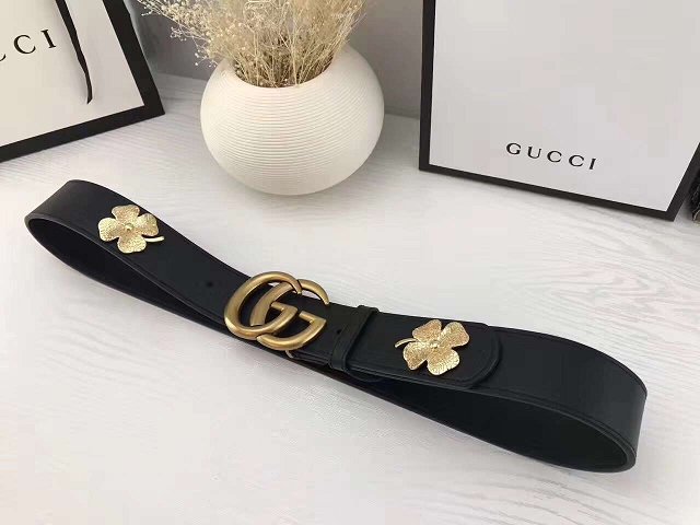 GG original calfskin flower belt 38mm 405624 black