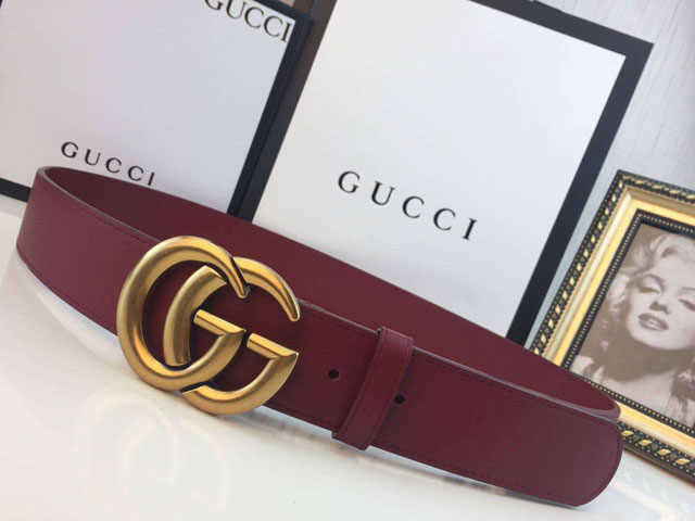 GG original calfskin flower belt 38mm 405624 bordeaux