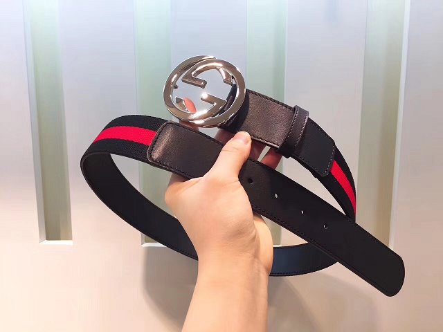 GG original nylon web belt 40mm 370717 red&black