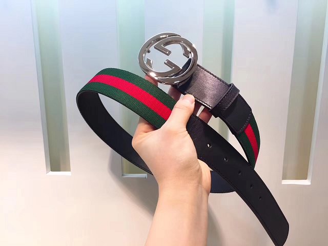 GG original nylon web belt 40mm 370717 red&green