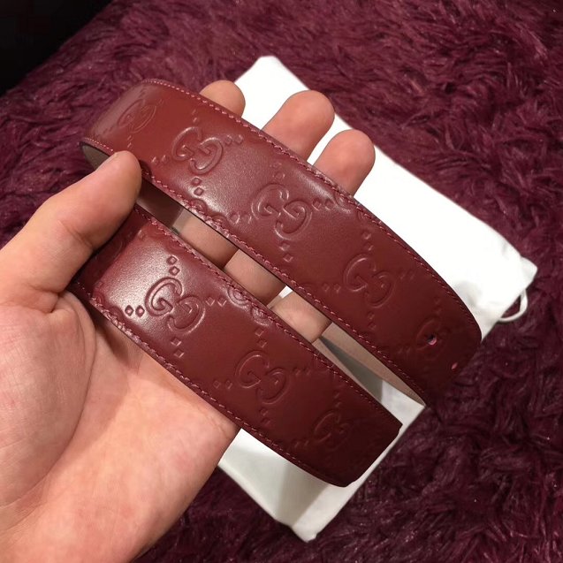 GG original signature calfskin belt 38mm 411924 brown