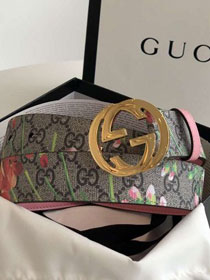 GG original blooms canvas belt 37mm 370543 pink