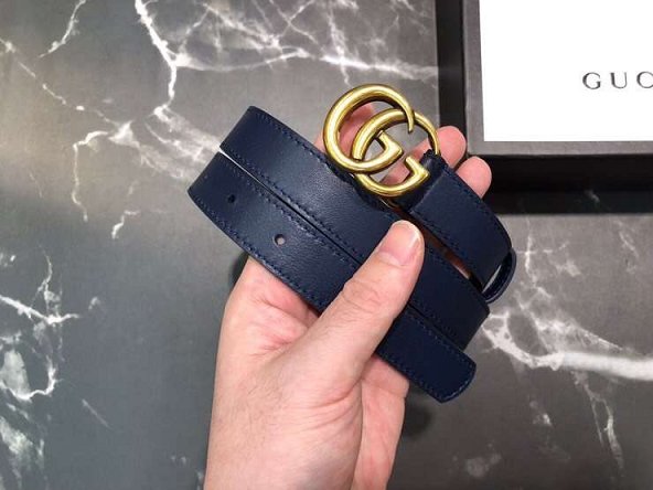 GG original calfskin belt 20mm 409417 navy blue