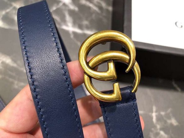 GG original calfskin belt 20mm 409417 navy blue