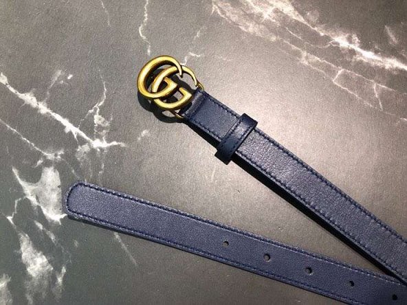 GG original calfskin belt 20mm 409417 navy blue