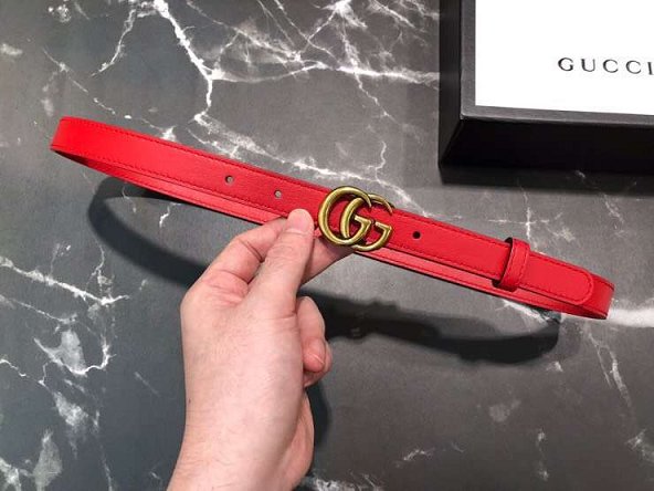 GG original calfskin belt 20mm 409417 red