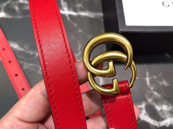 GG original calfskin belt 20mm 409417 red