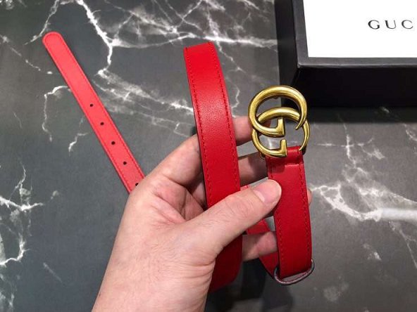 GG original calfskin belt 20mm 409417 red