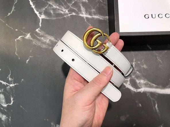 GG original calfskin belt 20mm 409417 white