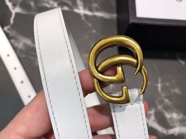 GG original calfskin belt 20mm 409417 white