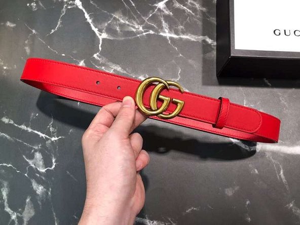 GG original calfskin belt 30mm 409418 red