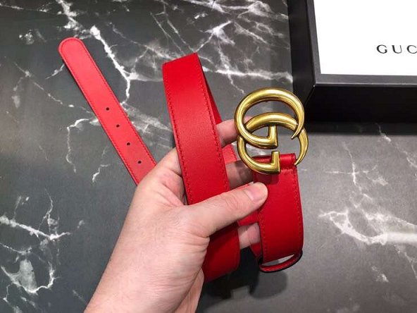 GG original calfskin belt 30mm 409418 red