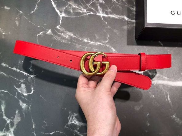 GG original calfskin belt 30mm 409418 red