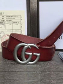 GG original calfskin belt 30mm 414516 wine red