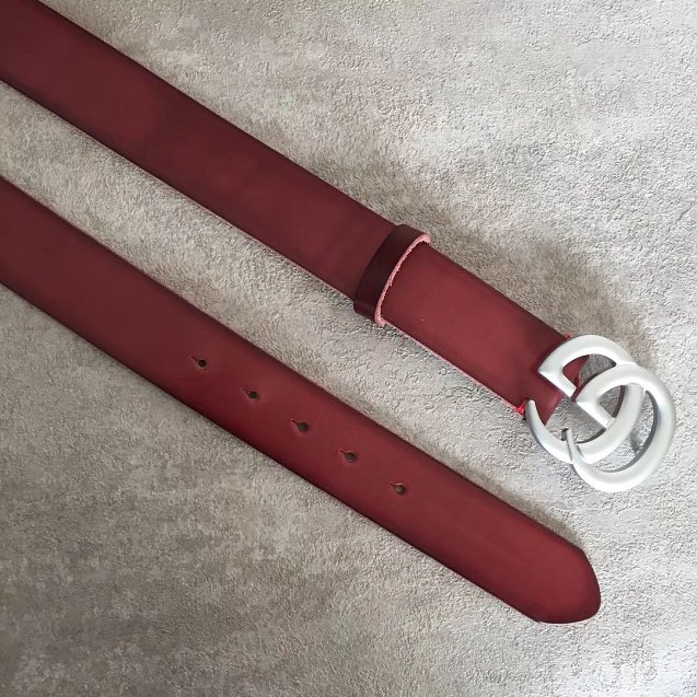 GG original calfskin belt 30mm 414516 wine red