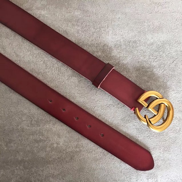 GG original calfskin belt 30mm 414516 wine red