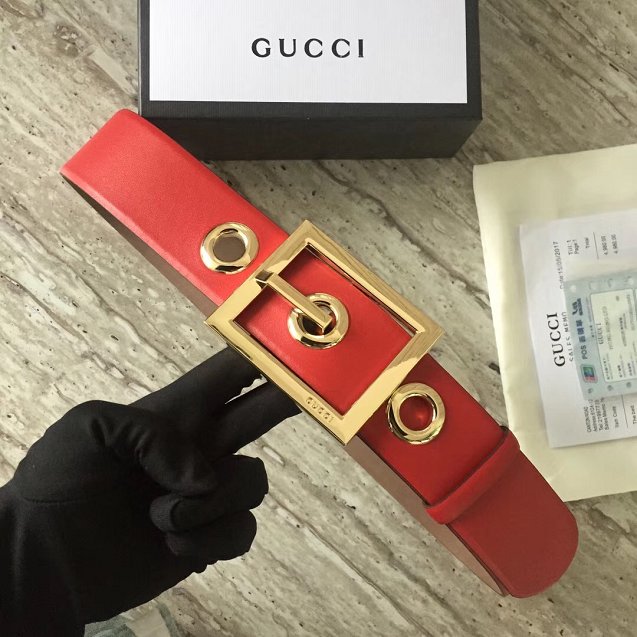 GG original calfskin belt 48mm 525040 red