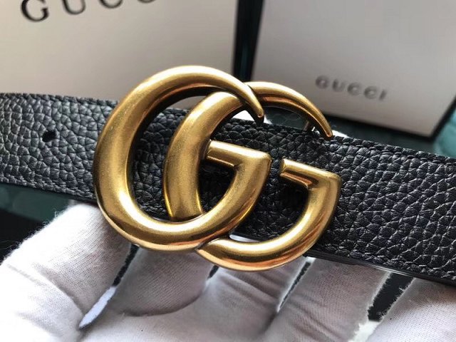 GG original calfskin belt with Double G 35mm 400593 black 