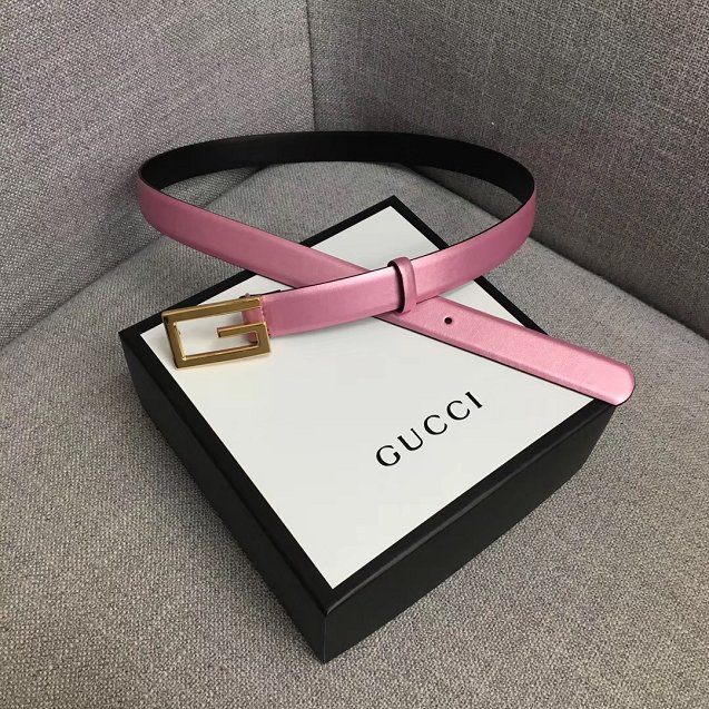 GG original calfskin belt with G buckle 523305 pink