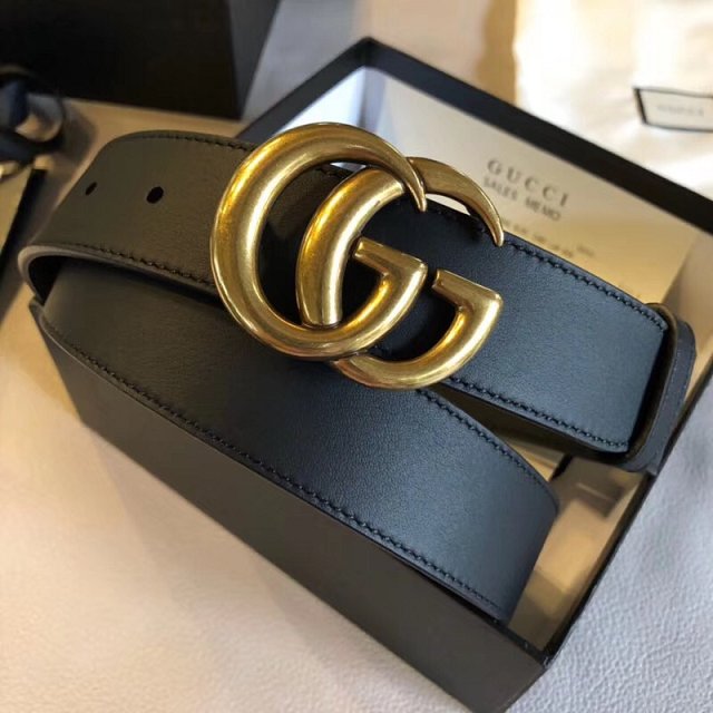 GG original calfskin belt with double G 30mm 409418 black