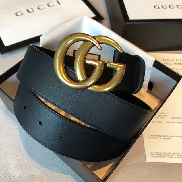 GG original calfskin belt with double G 40mm 409419 black