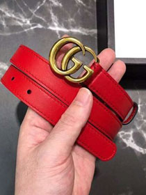 GG original calfskin double G buckle belt 25mm 524103 red