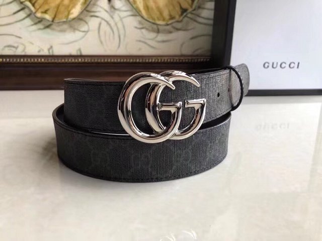 GG original canvas belt with G buckle 35mm 473030 black