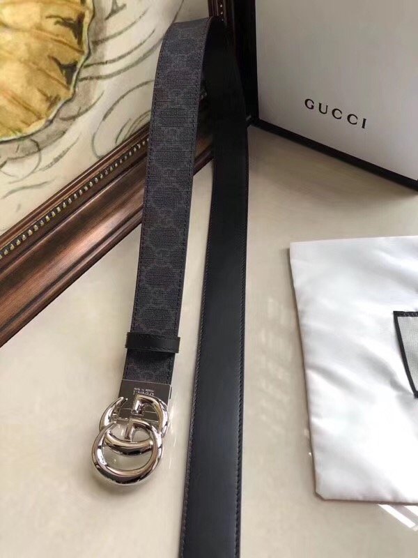 GG original canvas belt with G buckle 35mm 473030 black