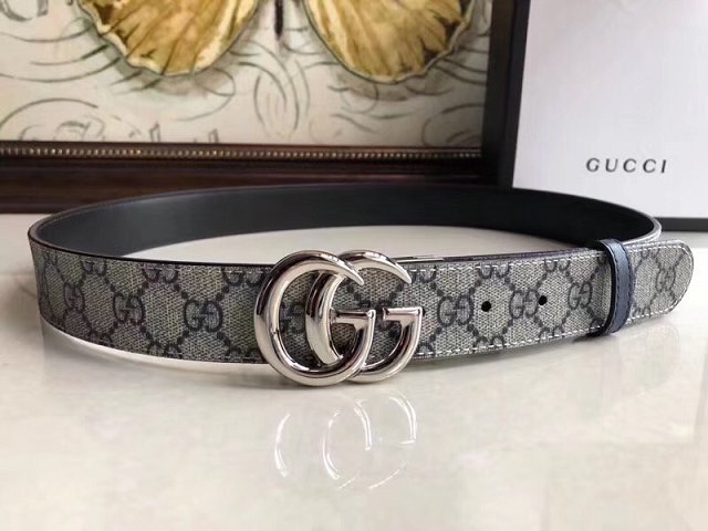 GG original canvas belt with G buckle 35mm 473030 grey