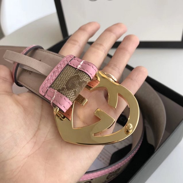 GG original canvas supreme belt 114876 pink