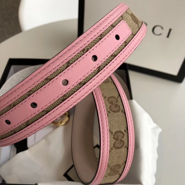 GG original canvas supreme belt 114876 pink