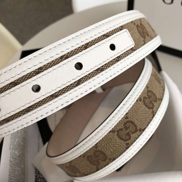 GG original canvas supreme belt 114876 white