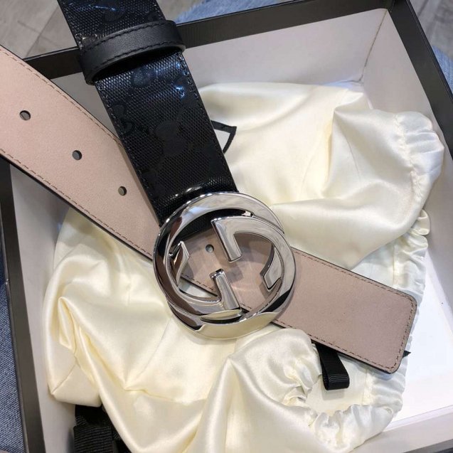 GG original light calfskin belt with G buckle 223891 black