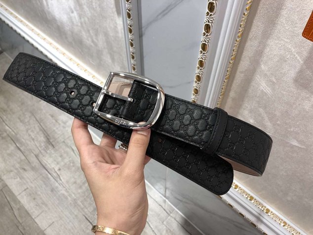 GG original signature calfskin belt 114984 black