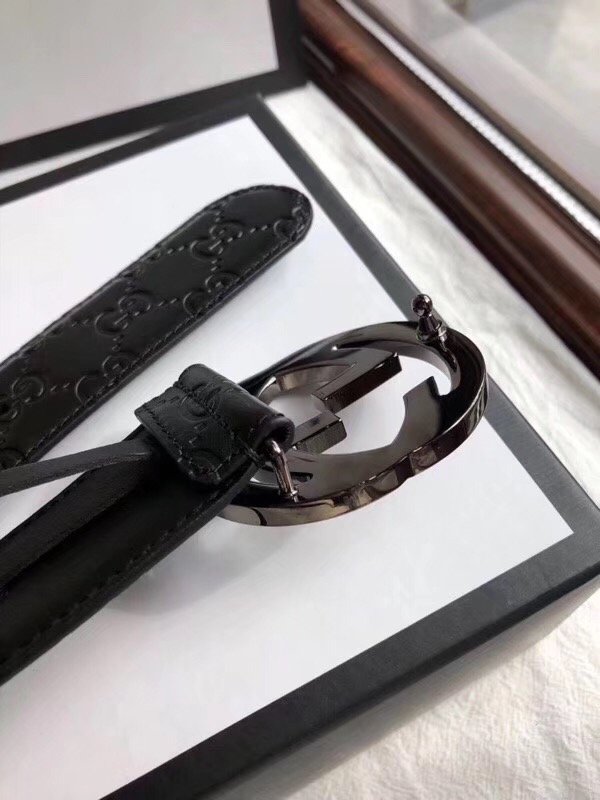 GG original signature calfskin belt 38mm 411924 black 