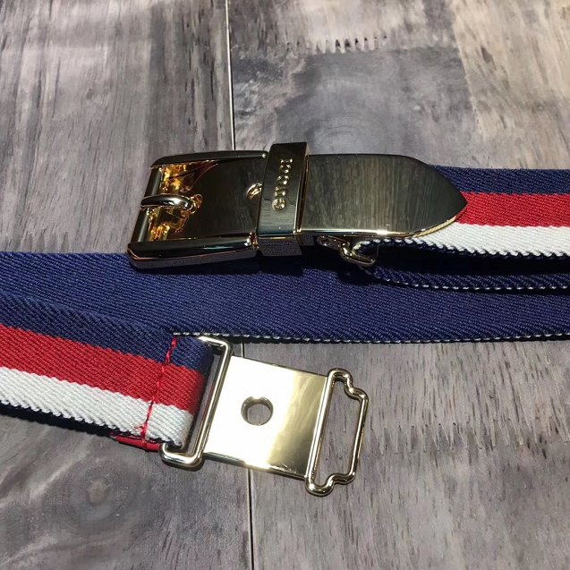 GG original web belt with square buckle 38mm 476450 red&blue