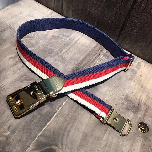 GG original web belt with square buckle 38mm 476450 red&blue