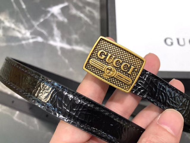 Gucci original calfskin logo belt 15mm 523310 black