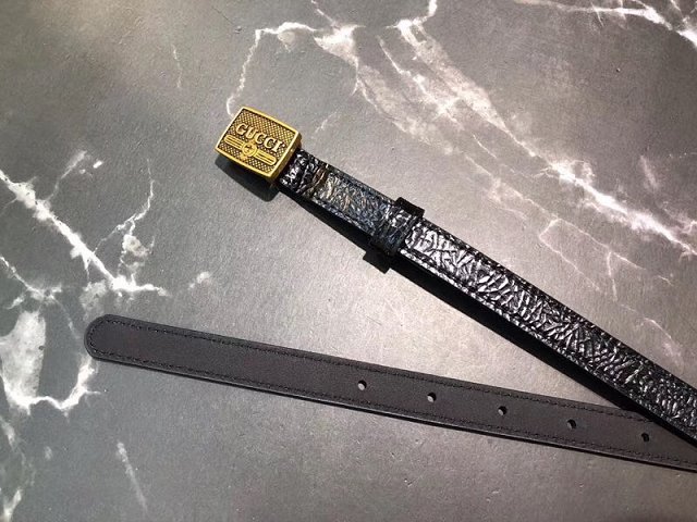 Gucci original calfskin logo belt 15mm 523310 black